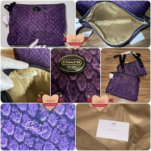 💟Coach Signature Fabric-Nylon Bag & Snap Pouch💟 - Picture 10 of 16